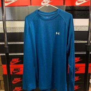 Under Armour Heat Gear Loose Fit Long-Sleeve Blue Training T-Shirt (Large)